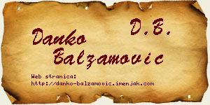 Danko Balzamović vizit kartica